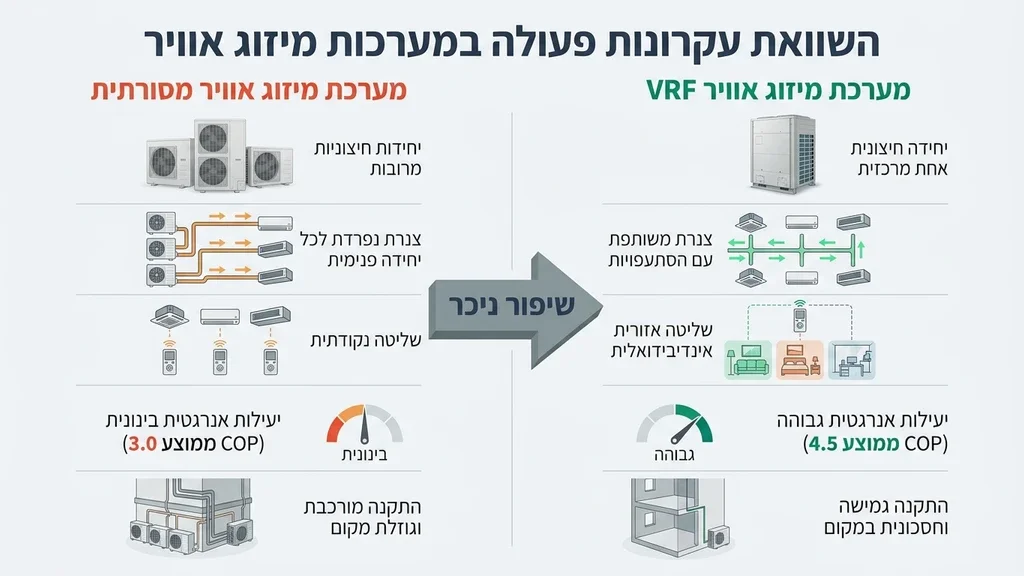 נוצר על ידי מודל בינה מלאכותית Gemini Pro תרשים זרימה או תמונה של יחידת מנוע חיצונית של מערכת VRF