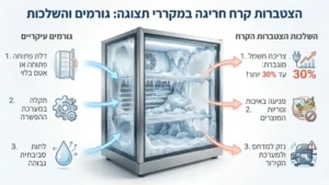הצטברות קרח במקרר תצוגה מסחרי